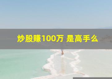 炒股赚100万 是高手么